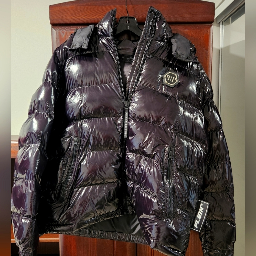 Luxury Designer Phililpp Plein black Puffer jacket size M